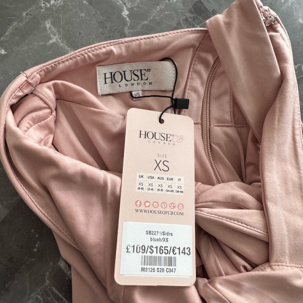 House of CB Sidra Pink Halter Dress NWT - Picture 4 of 4